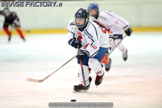 2015-11-21 Aosta B-Hockey Milano Rossoblu U14 1546 Alessia Labruna